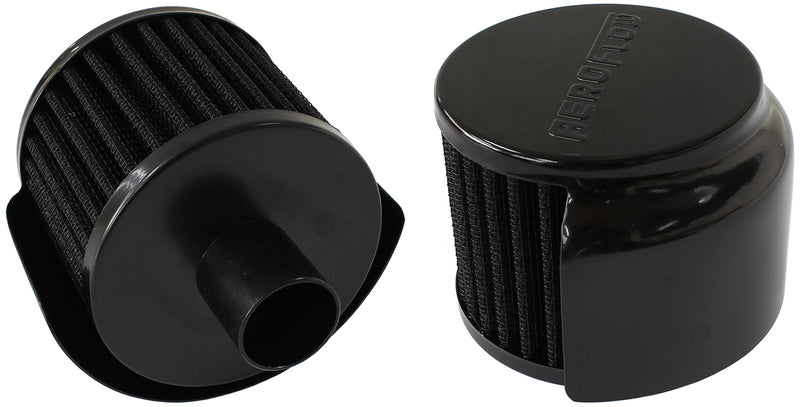 1" PUSH IN  BREATHER W/ SHIELD3" O.D,2-1/2" H, BLACK TOP