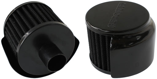 1" PUSH IN  BREATHER W/ SHIELD3" O.D,2-1/2" H, BLACK TOP