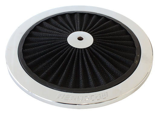 9" CHROME FULL FLOW TOP PLATE BLACK COTTON HI FLOW & FILTRAT Default Title