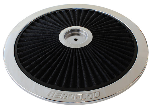 14" CHROME FULL FLOW TOP PLATEBLACK COTTON HI FLOW & FILTRAT Default Title