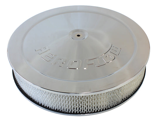 14" X 3"  AIR CLEANER  ASSY   5-1/8" DROPBASE CHROME, PAPER Default Title