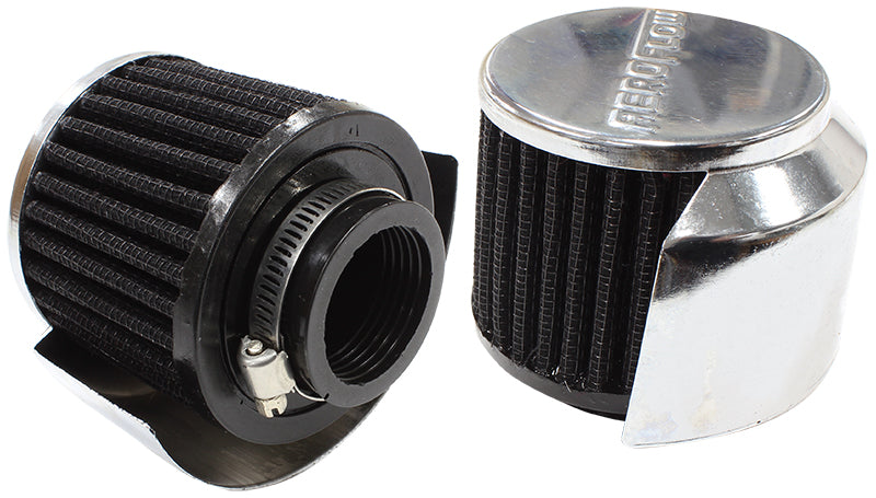 1-3/8" BREATHER FILTER WTH    SHIELD 3"O.D 2-1/2H CHROME TOP