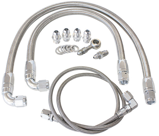 SR S14/S15 STAINLESS STEEL TURBO OIL AND WATER FEED KIT