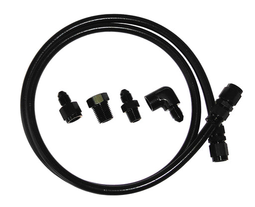 -4AN x 4ft BLACK BRAIDED LINE WITH FITTINGS INCLUDED