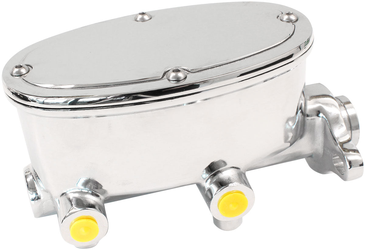 BRAKE TANDEM MASTER CYLINDER  1" BORE CAST ALUMIN CHROME