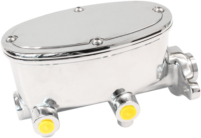 BRAKE TANDEM MASTER CYLINDER  1" BORE CAST ALUMIN CHROME