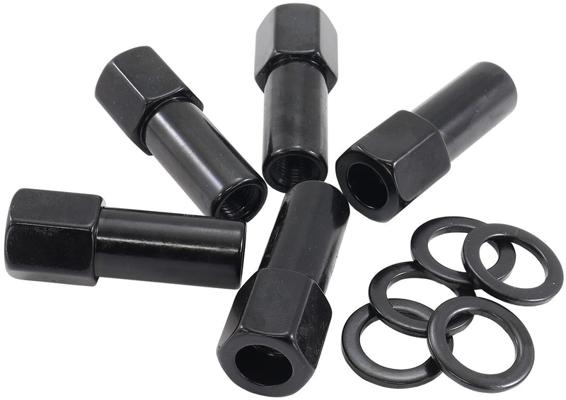 7/16"-20 1.38" SHANK OPEN     WHEEL NUTS BLACK (5 PACK)