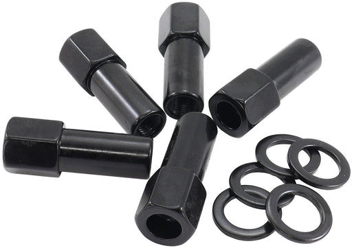 1/2"-20 1.38" SHANK OPEN      WHEEL NUTS BLACK (5 PACK)