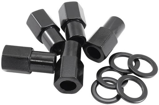M12 X 1.50mm .750" SHANK OPEN WHEEL NUTS BLACK (5 PACK)
