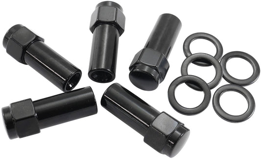 M12 X 1.25mm 1.38" SHANK      CLOSED WHEEL NUTS BLACK (5) Default Title