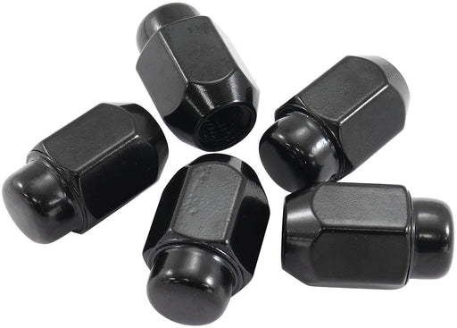 M12 X 1.50mm ACORN MEDIUM     CLOSED WHEEL NUTS BLACK (5)