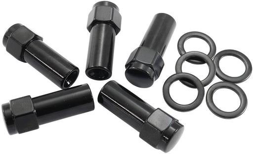 M12 X 1.50mm 1.38" SHANK      CLOSED WHEEL NUTS BLACK (5)