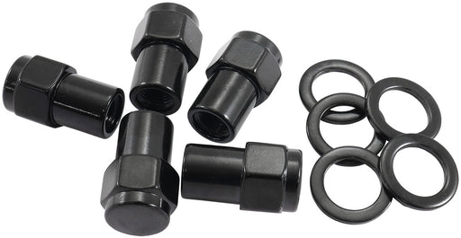 M14 X 1.50mm .550" SHANK      CLOSED WHEEL NUTS BLACK (5)