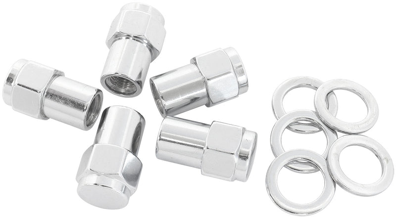 0.550 SHANK CLOSED NUTS M14 x 1.50mm CHROME WHEEL (5)