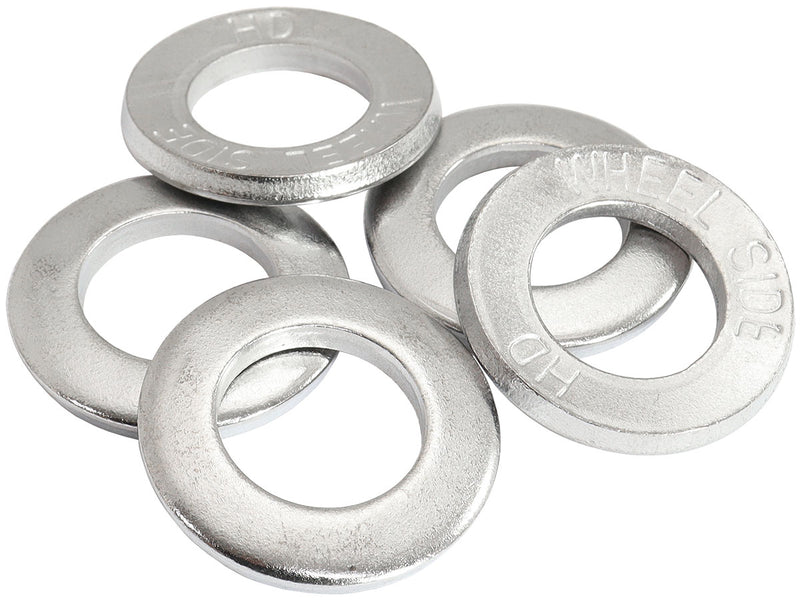 LARGE WHEEL NUT WASHER WELD   CHROM 1.250 OD 0.695 ID 5 PACK