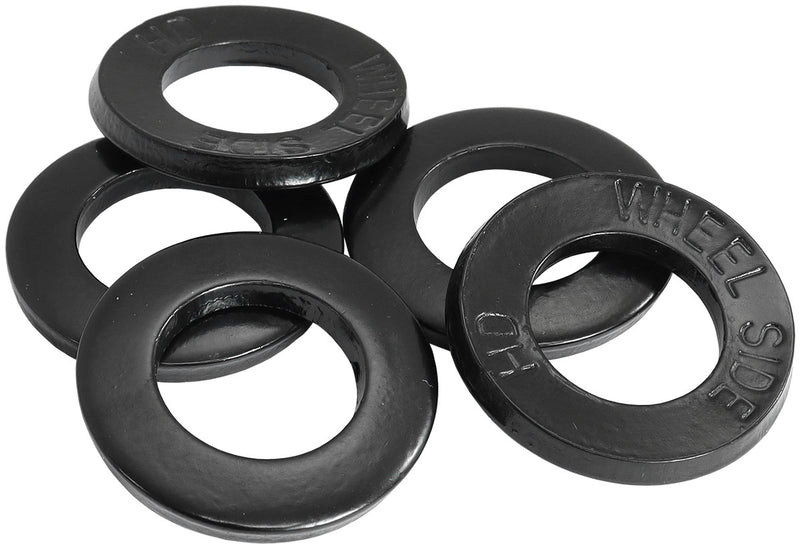 LARGE WHEEL NUT WASHER WELD   BLACK 1.250 OD 0.695 ID 5 PACK