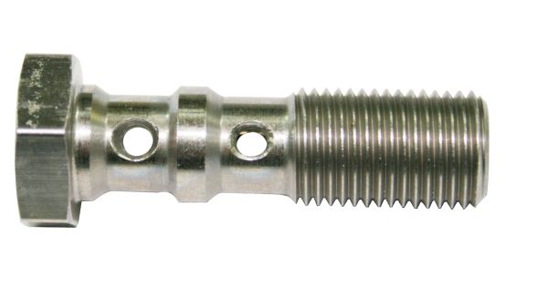 DOUBLE BANJO BOLT 7/16-24     STAINLESS 30MM LONG