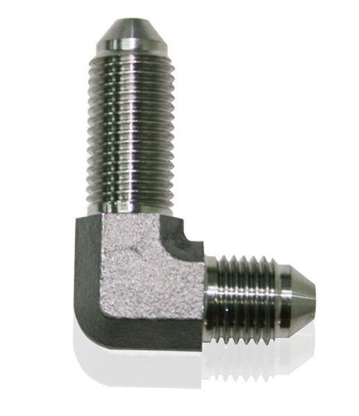 STAINLESS -4AN BULKHEAD 90DEG STAINLESS NUT SEPERATE