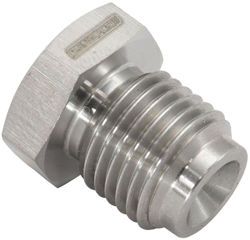 INVERTED FLARE HEX PORT PLUG  1/2-20 STAINLESS STEEL