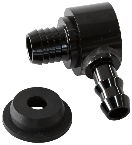 BLACK BOOSTER VALVE UNIVERSAL 21MM / 13/16" HOLE TO 3/8 Barb