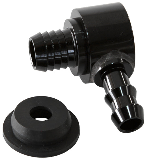 BLACK BOOSTER VALVE UNIVERSAL 21MM / 13/16" HOLE TO 3/8 Barb