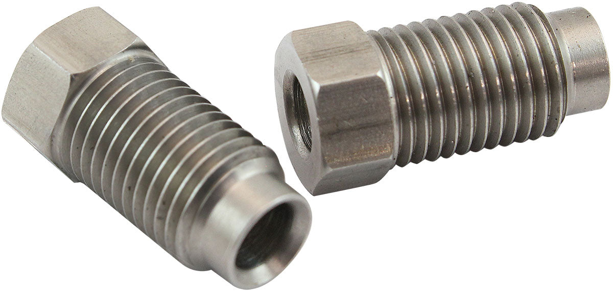 S/S INVERTED FLARE TUBE NUT   LONG 3/16" HARDLINE TO 3/8"-24