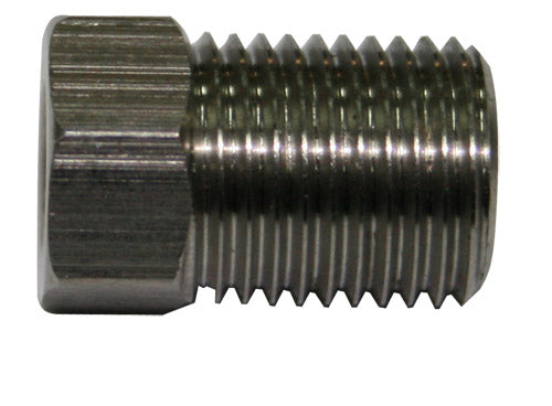 S/S INVERTED FLARE TUBE NUT   3/16" HARD LINE TO M10 X 1.0MM