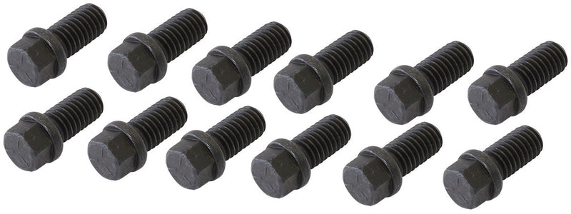 HEADER BOLTS 3/8-16 1" UHL    HEX HEAD BLACK PACK OF 12