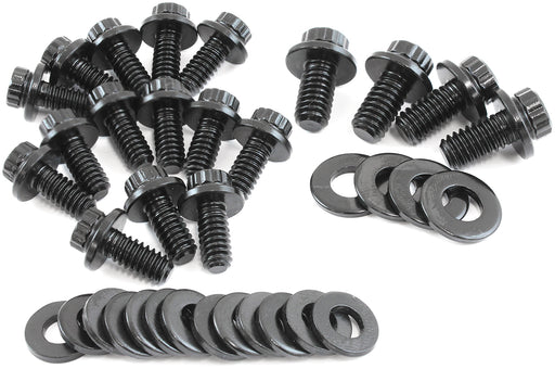 SMALL BLOCK CHEV OIL PAN BOLT KIT STD GASK 12 POINT BLACK   SBC Aeroflow - AF 37-2350
