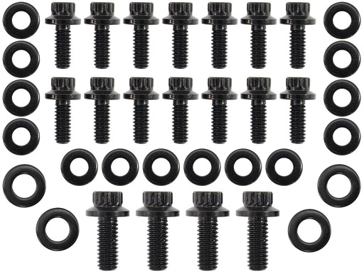 SMALL BLOCK CHEV OIL PAN BOLT KIT 1 PIEC GASK 12 POINT BLACKSBC Aeroflow - AF 37-2351