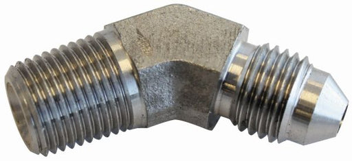 S/S 45 DEG 1/4" NPT TO 4AN