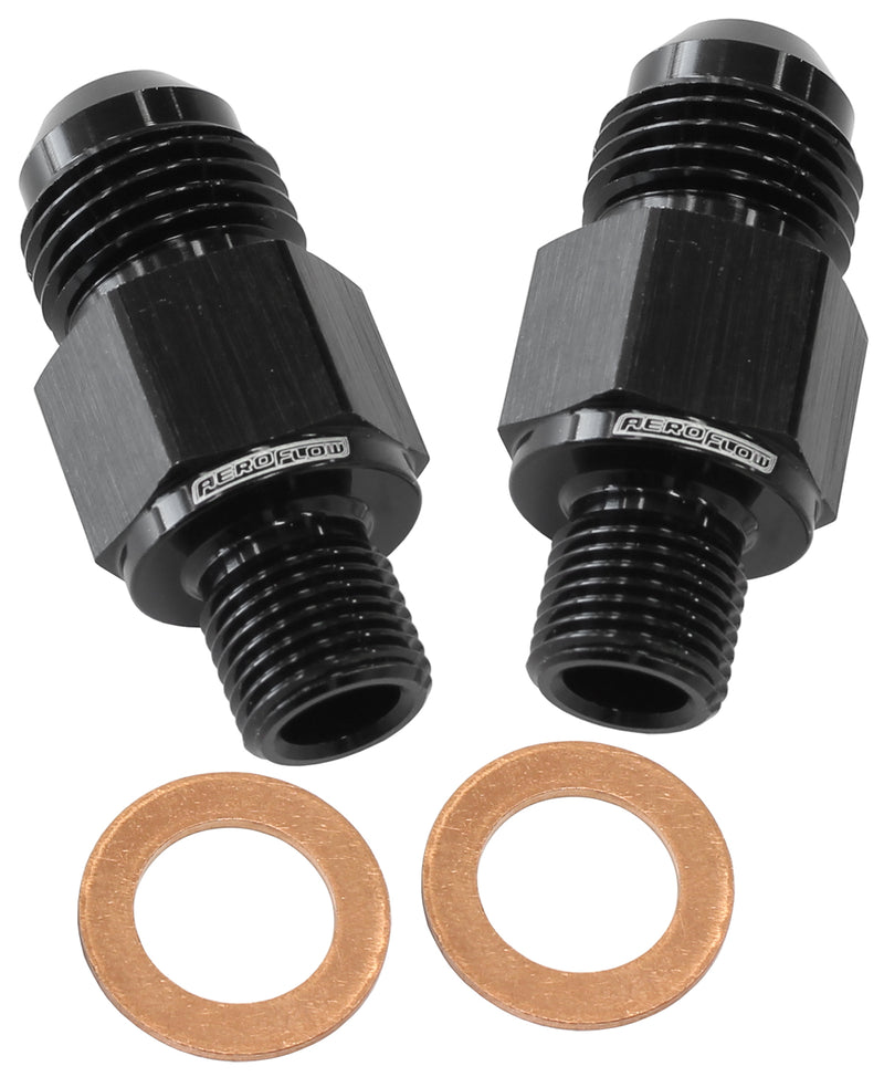 C4 TRANS FITTINGS -6 x 1/8-27.BLACK 1/8-27" STRAIGHT NPSM.