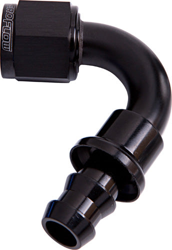 120 DEG PUSH LOCK END -10AN   BLACK NO CLAMP REQUIRED