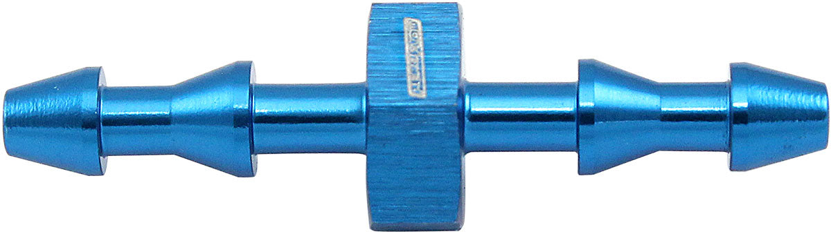 3mm PUSH LOCK BARB JOINER     BLUE 1/8" MALE TO MALE BARB