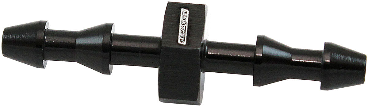 3mm PUSH LOCK BARB JOINER     BLACK 1/8" MALE TO MALE BARB