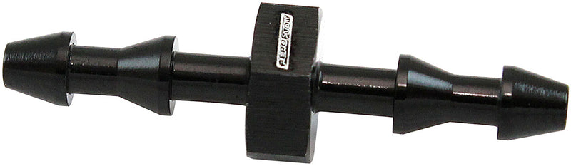 3mm PUSH LOCK BARB JOINER     BLACK 1/8" MALE TO MALE BARB