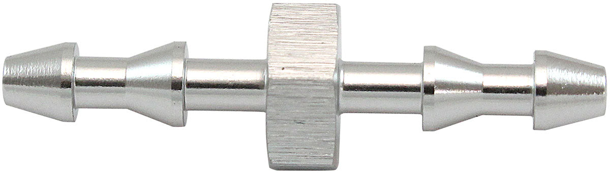 3mm PUSH LOCK BARB JOINER     SILVER 1/8" MALE TO MALE BARB