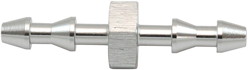 3mm PUSH LOCK BARB JOINER     SILVER 1/8" MALE TO MALE BARB