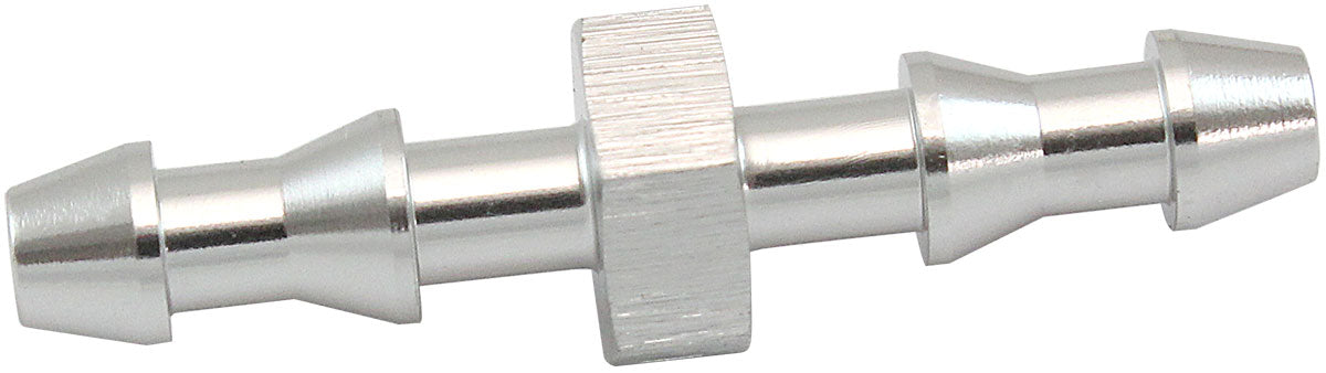 4mm PUSH LOCK BARB JOINER     SILVER 5/32" MALE TO MALE BARB