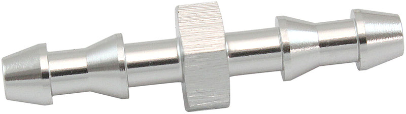 4mm PUSH LOCK BARB JOINER     SILVER 5/32" MALE TO MALE BARB
