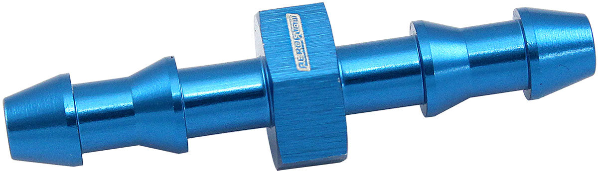 5mm PUSH LOCK BARB JOINER     BLUE 3/16" MALE TO MALE BARB