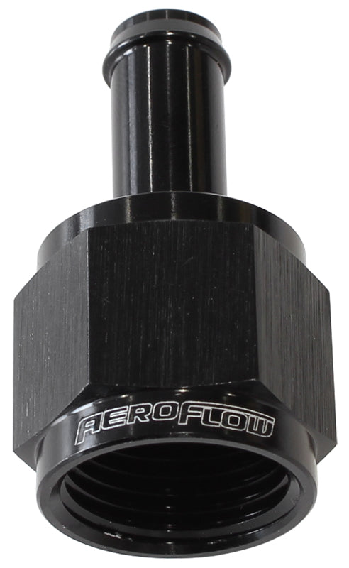 FEMALE -8AN TO 5/16" BARB.    BLACK WITH TUBE NUT