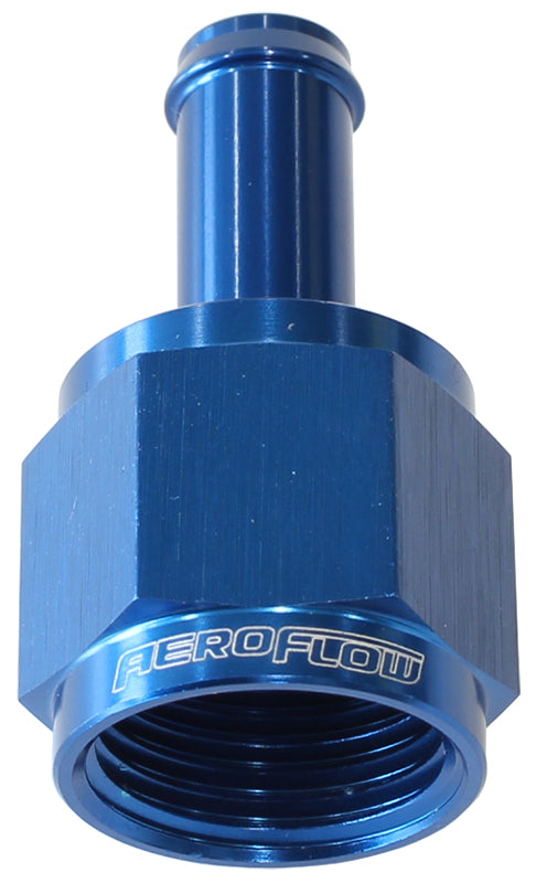 FEMALE -8AN TO 3/8" BARB      BLUE WITH TUBE NUT