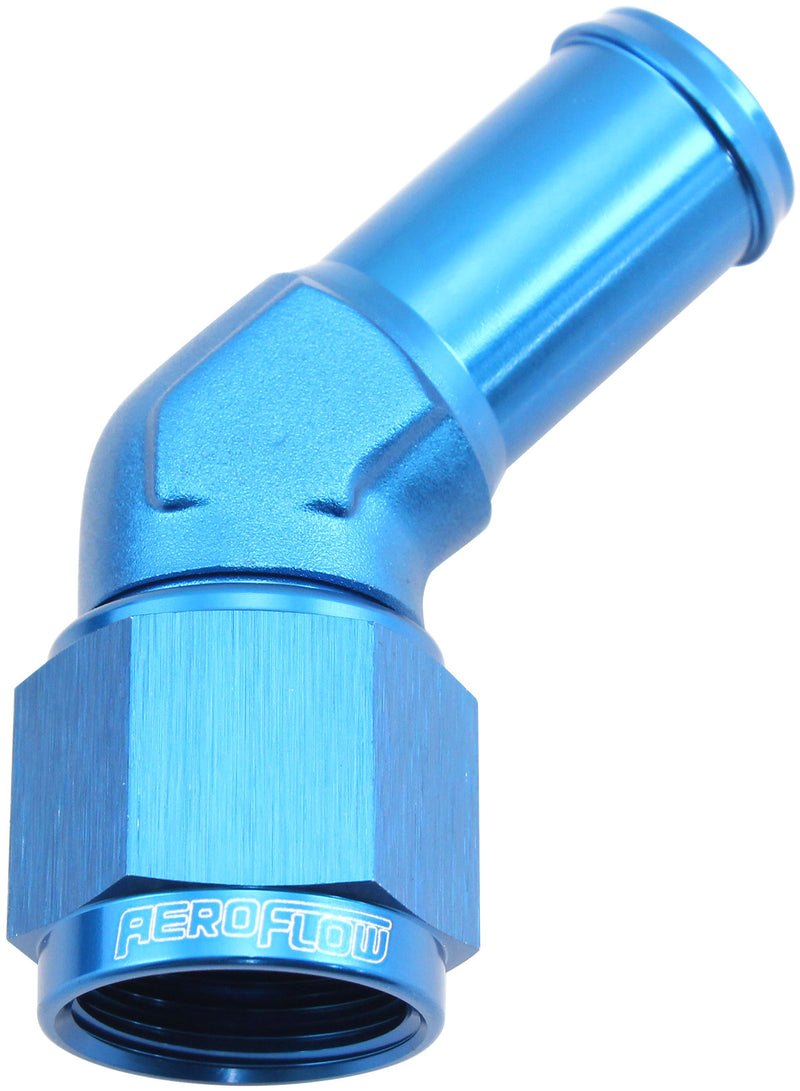 FEMALE -8AN 45DEG TO 5/8" BARBBLUE SWIVEL NUT