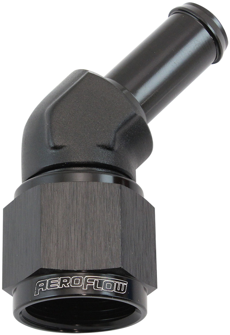 FEMALE -10AN 45DEG TO 1/2 BARBBLACK SWIVEL NUT