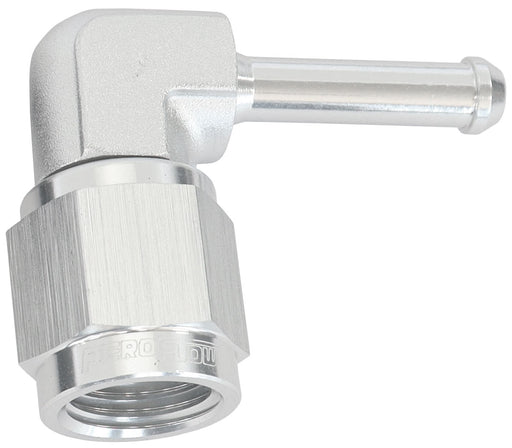 FEMALE -4AN 90 DEG TO 3/16"   BARB SILVER WITH TUBE NUT