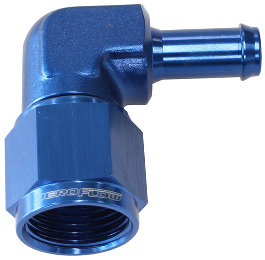 FEMALE -8AN 90DEG TO 1/2" BARBBLUE SWIVEL NUT