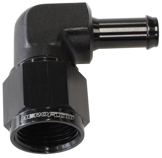 FEMALE -8AN 90DEG TO 1/2" BARBBLACK SWIVEL NUT