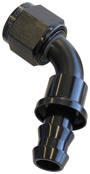 60 DEG PUSH LOCK END -8AN     BLACK NO CLAMP REQUIRED <15PSI