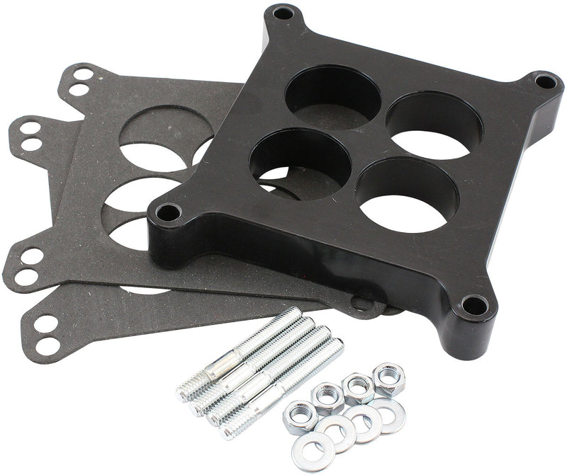 CARBURETTOR PHENOLIC 1" 4 HOLESPACER BLACK 4150 CARBY